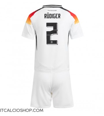 Germania Antonio Rudiger #2 Prima Maglia Bambino Europei 2024 Manica Corta (+ Pantaloni corti)